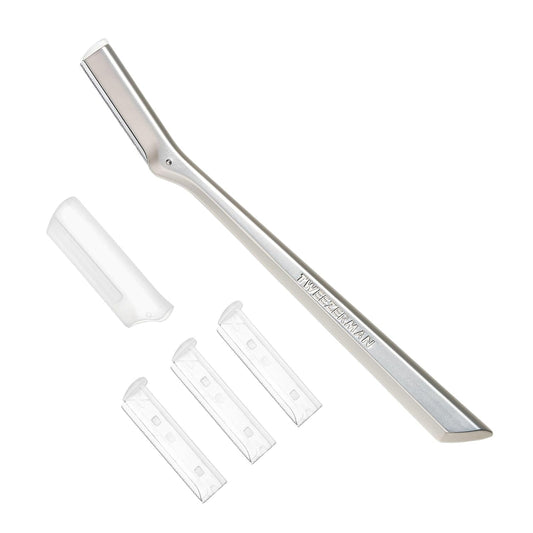 Tweezerman Stainless Steel Facial Razor - Precision Grooming Tool for Smooth Skin