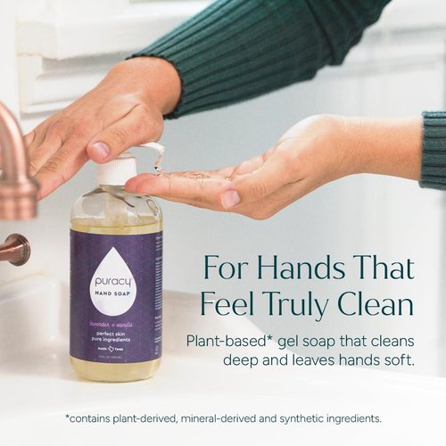 Puracy Organic Hand Soap - Moisturizing Lavender & Vanilla Gel Refill for Soft Skin | 48 Ounce