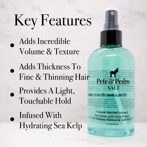 Pete & Pedro SALT - Natural Sea Salt Spray for Hair | Adds Volume, Texture & Thickness | 8.5 oz.