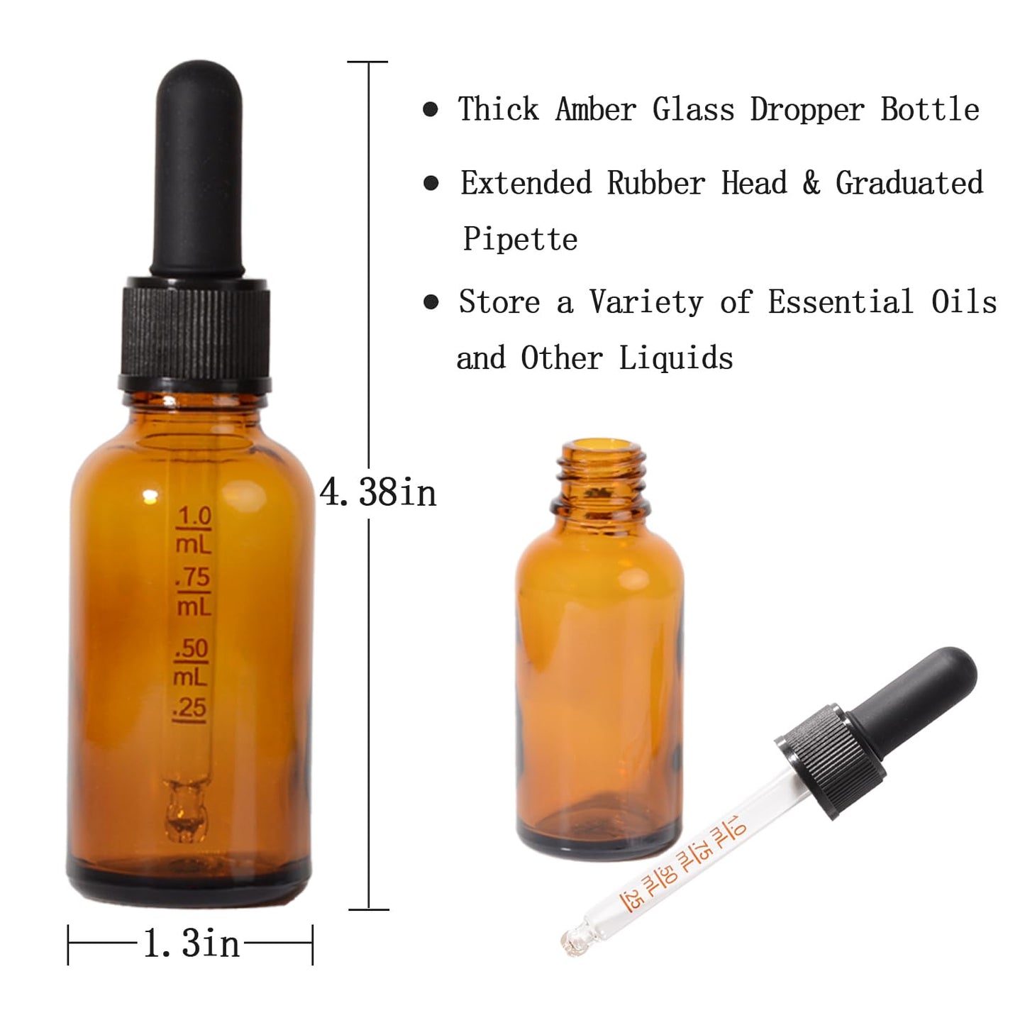Stellacare 24 Pack, Glass Dropper Bottles 1oz for Oil with Small Funnel,Small Travel Containers Tincture Bottles with Dropper