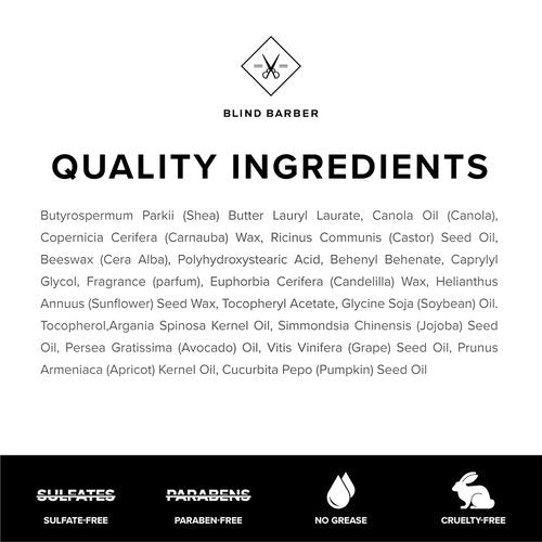 Blind Barber Beard Balm - Moisturizing Facial Hair Wax with Beeswax & Jojoba Oil (1.5oz / 45g)