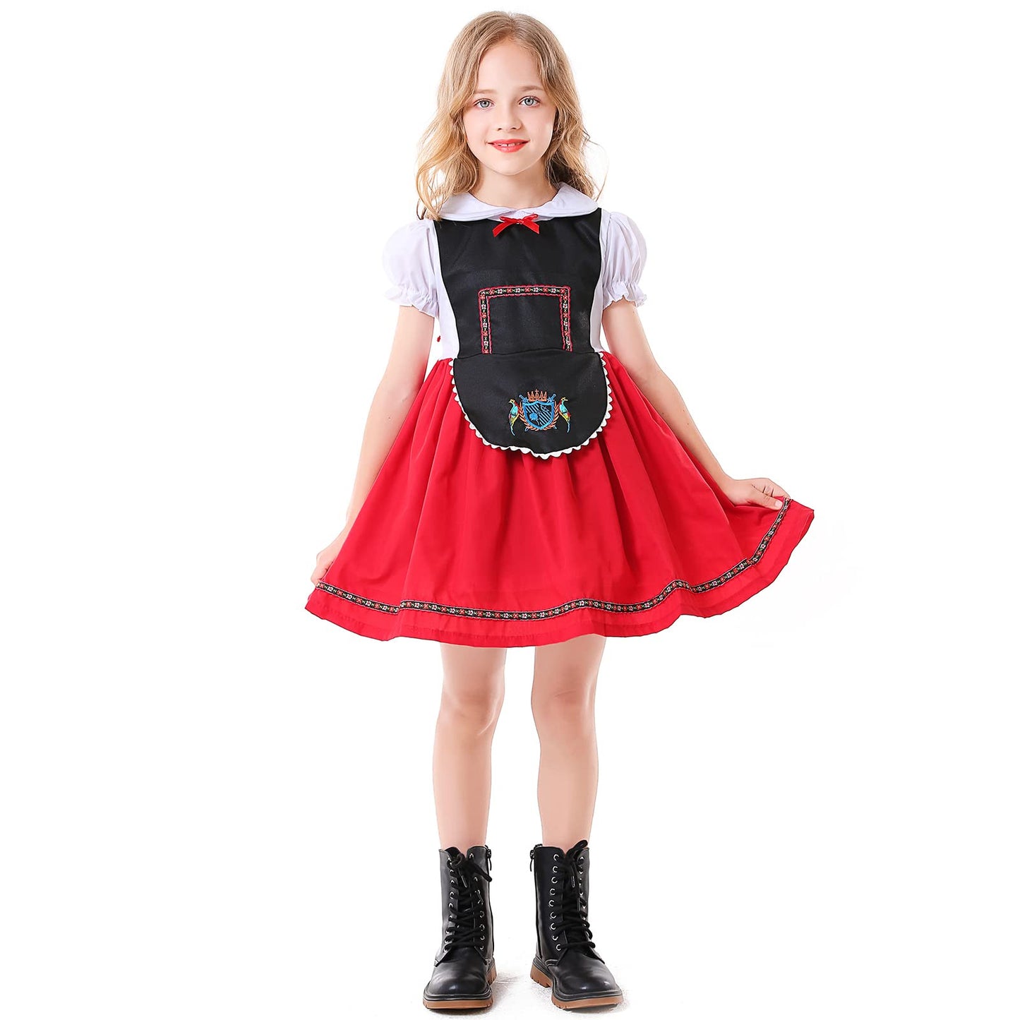 Faltern Oktoberfest Outfit Girls German Girls Costume Red Kids Oktoberfest Costume Dress Bavarian Beer Dress for Girls