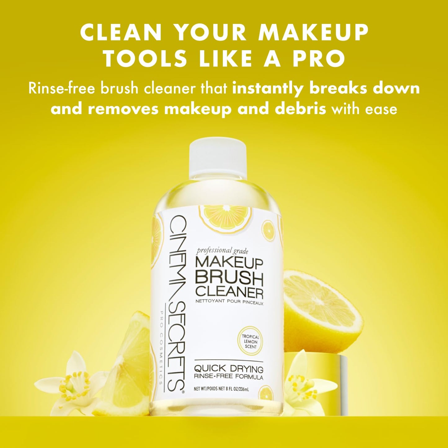 Cinema Secrets Professional Makeup Brush Cleaner - 8oz Kit for Effortless Brush Care