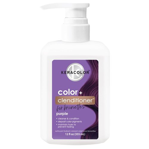 Keracolor Color + Clenditioner - 3-in-1 Color-Depositing Conditioner for Brunettes | 12 Fl Oz, Gently Cleanses & Conditions