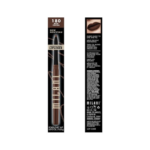 Milani Understatement Lipliner Pencil - Highly Pigmented Retractable Lip Liner for Easy Application | Rich Cocoa