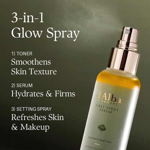 d'Alba Piedmont White Truffle First Spray Serum - Vegan Hydrating Face Moisturizer | 2 Bottles (6.76 fl oz)