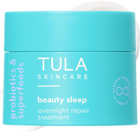 TULA Skin Care Beauty Sleep Night Cream - Anti-Aging Overnight Repair with Peptides, AHAs & Vitamin C