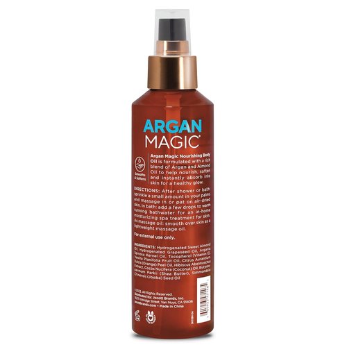 Argan Magic Nourishing Body Oil - Intense Hydration with Argan & Almond Oils | Paraben Free, 6 FL Oz
