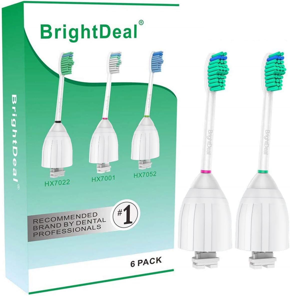 Brightdeal Replacement Brush Heads - Compatible With Philips Sonicare Toothbrush | 6-Pack for Superior Cleaning