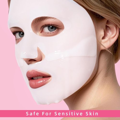 DewyHour Collagen Face Mask - 5 Pack Hydrating Overnight Sheet Masks with Hyaluronic Acid | Firming & Pore Minimizing