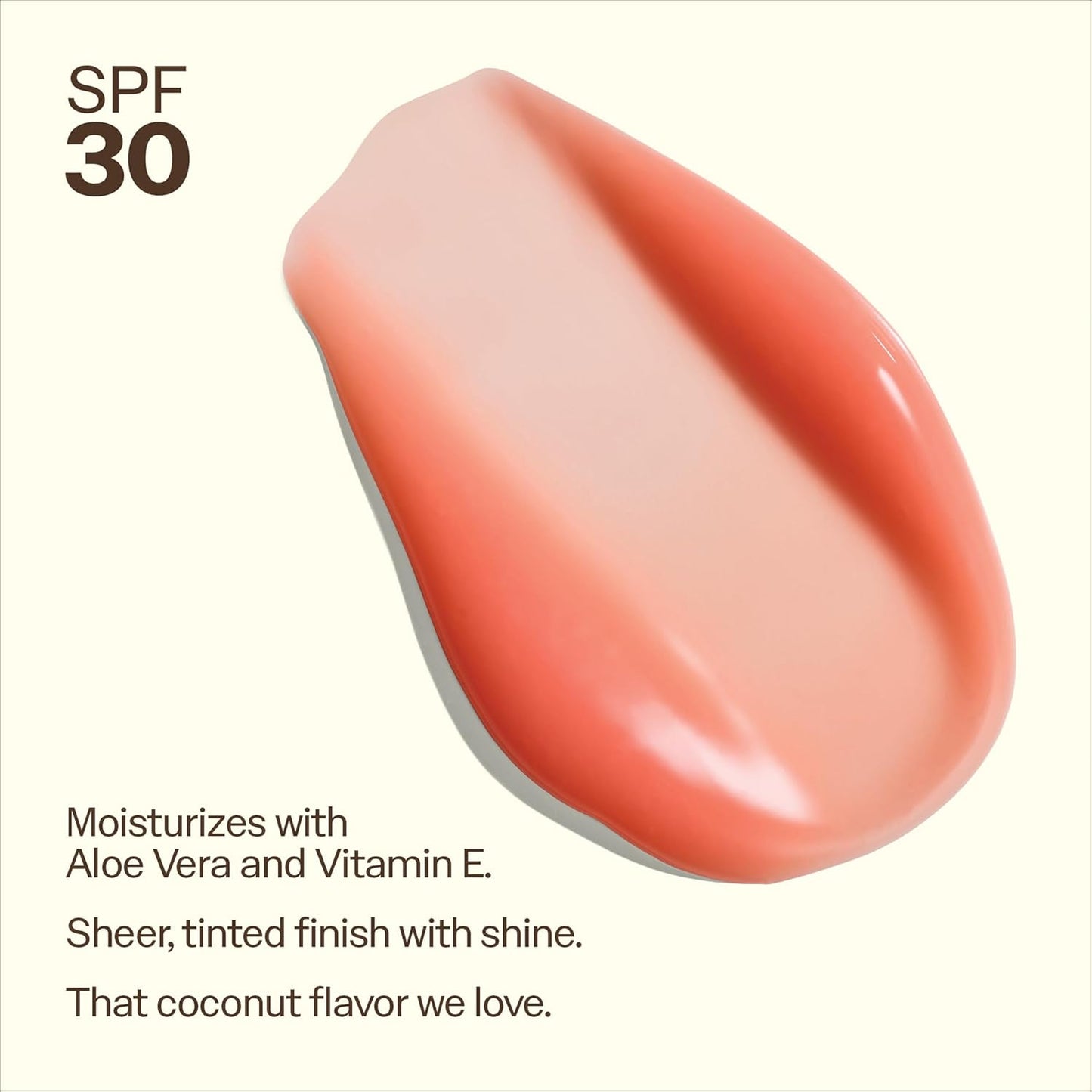 Sun Bum SPF 30 Tinted Lip Balm - Coconut Flavor, Moisturizing with Aloe & Vitamin E - 0.5 oz