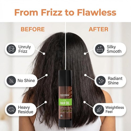 Mambino Organics Hair Oil - Lightweight Rosemary & Castor Blend for Smooth, Shiny Hair | 2 fl oz