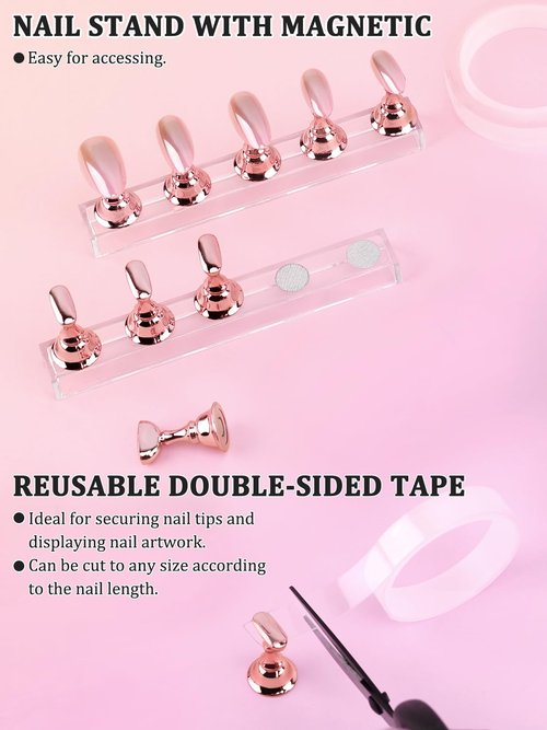YOOVR Nail Art Design Tools, Nail Stand Holder for Painting Nails, Nail Art Brushes, Nail Dotting Sculpting Gel Tool, French Tip Tool Liner Brushes, Resin Nail Art Palette, Nail Stuff for Nail Techs