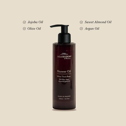 A LA MAISON Cleansing Shower Oil - Nourishing White Tea & Rose Formula for Soft Skin