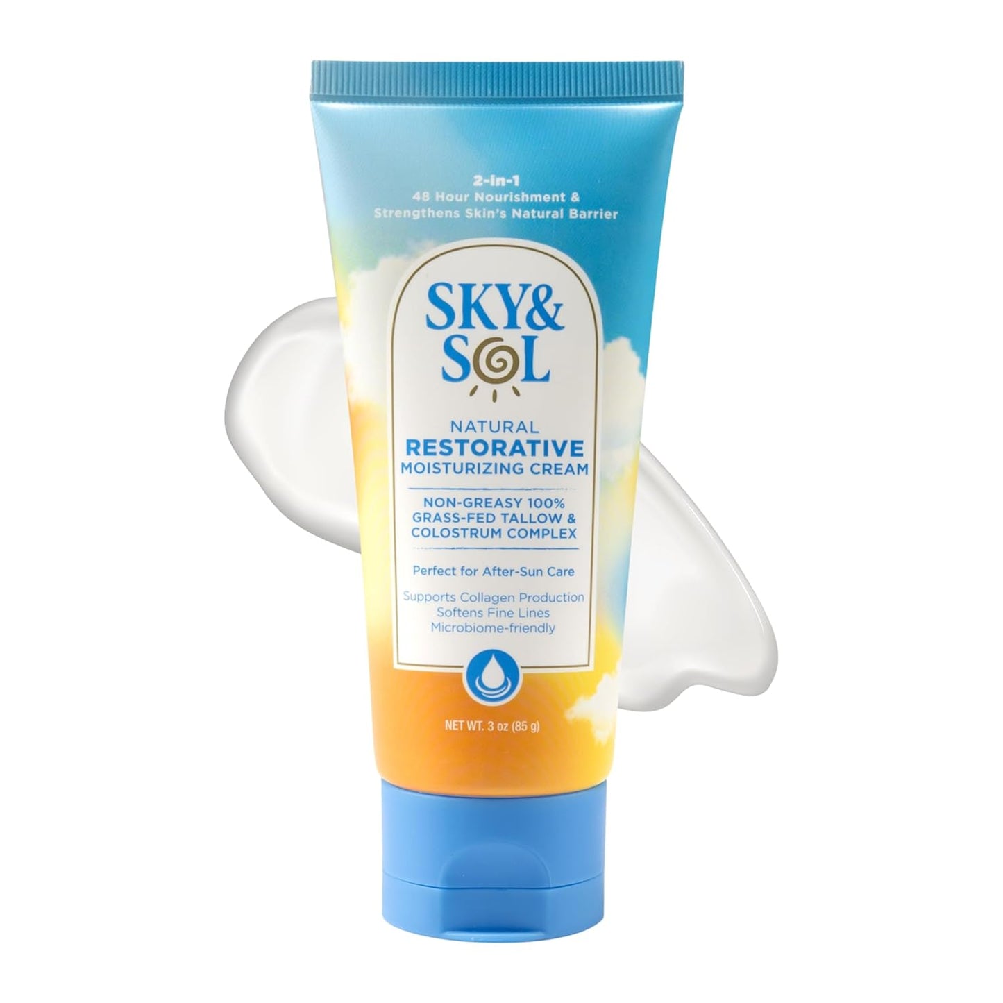 Sky and Sol Everything Cream - 100% Grass Fed Beef Tallow Moisturizer for Face & Body | Safe Edible-Grade Ingredients | 3 oz