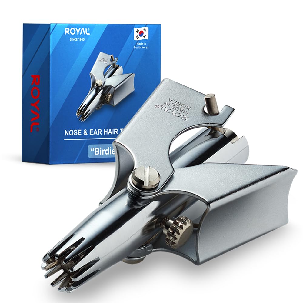 ROYAL [Made in Korea] Nose Hair Trimmer for Men Birdie, Manual, Battery-Free, Waterproof, Painless with Twelve Dual-Edged Blades, Patented Mechanism ET-4