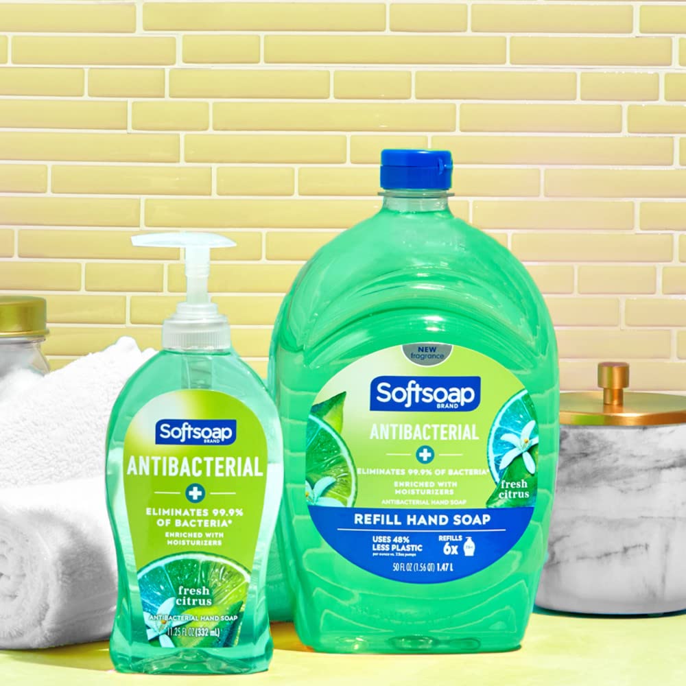 Softsoap Antibacterial Liquid Hand Soap - Fresh Citrus Scent | 11.25 Ounce, 6 Pack