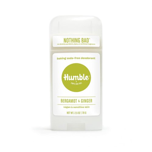 Humble Aluminum-Free Deodorant - Natural Bergamot & Ginger Stick for Sensitive Skin | 2.5 Oz