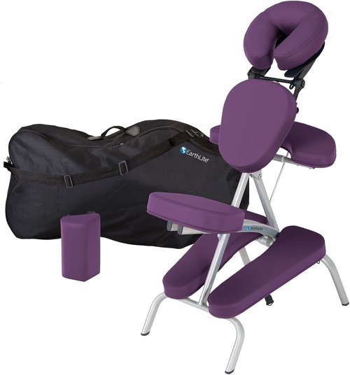 Earthlite Portable Massage Chair - Compact, Lightweight Design with Carry Case & Sternum Pad (15 lbs)