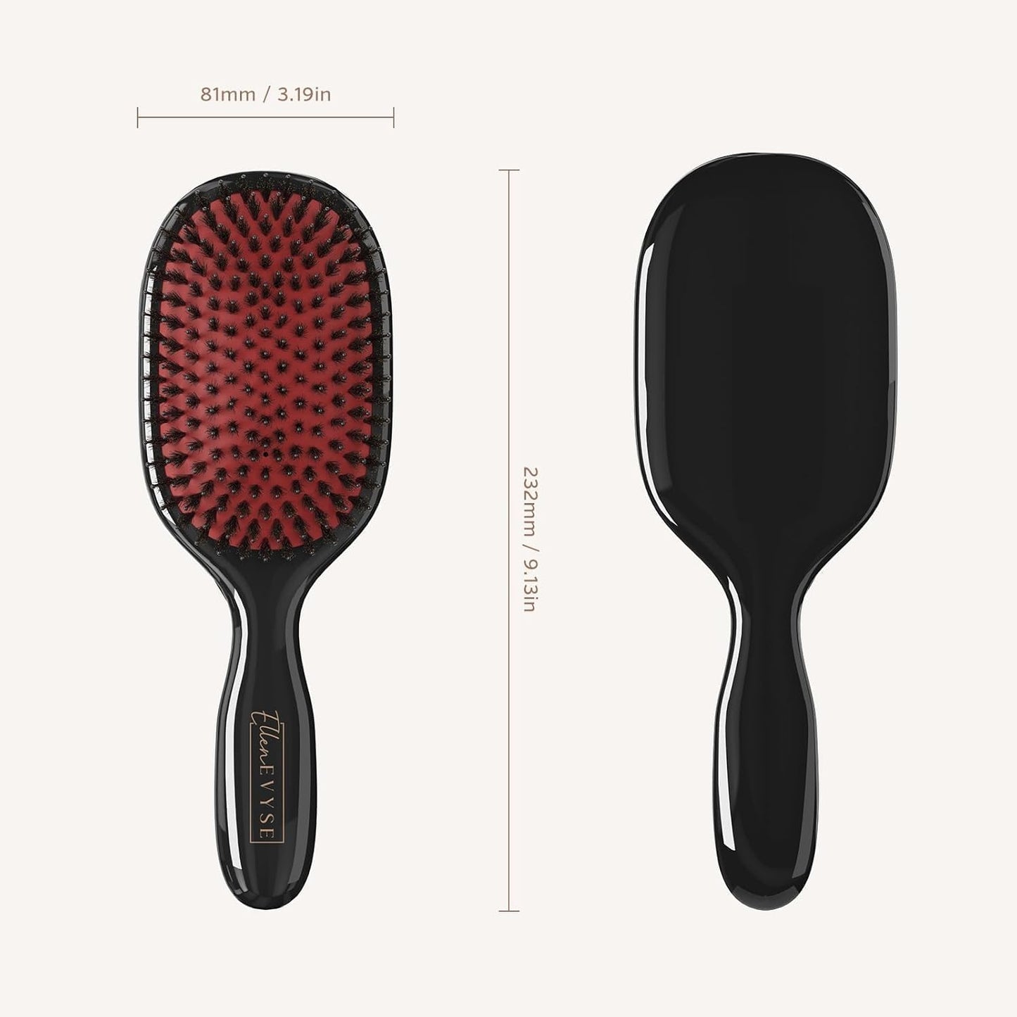 Boar Bristle Hair Brush by [Brand Name] - Smoothing & Detangling with Nylon Pins | Reduces Breakage & Enhances Shine