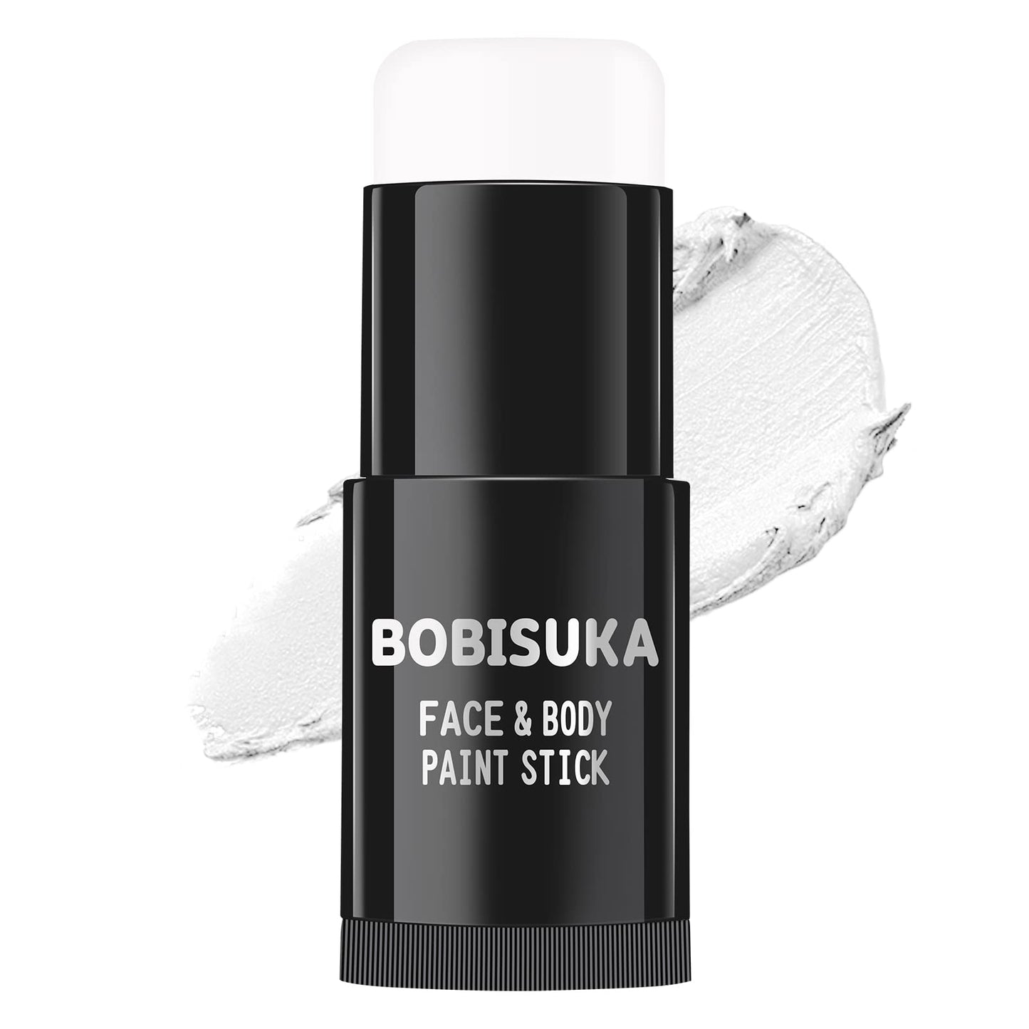 BOBISUKA Face Body White Paint Stick, Clown Makeup Eye Black Sticks for Sports, White Foundation Face Painting Kit for Halloween Skeleton Vampire Mime Skull Joker Special Effects Cosplay SFX Costume