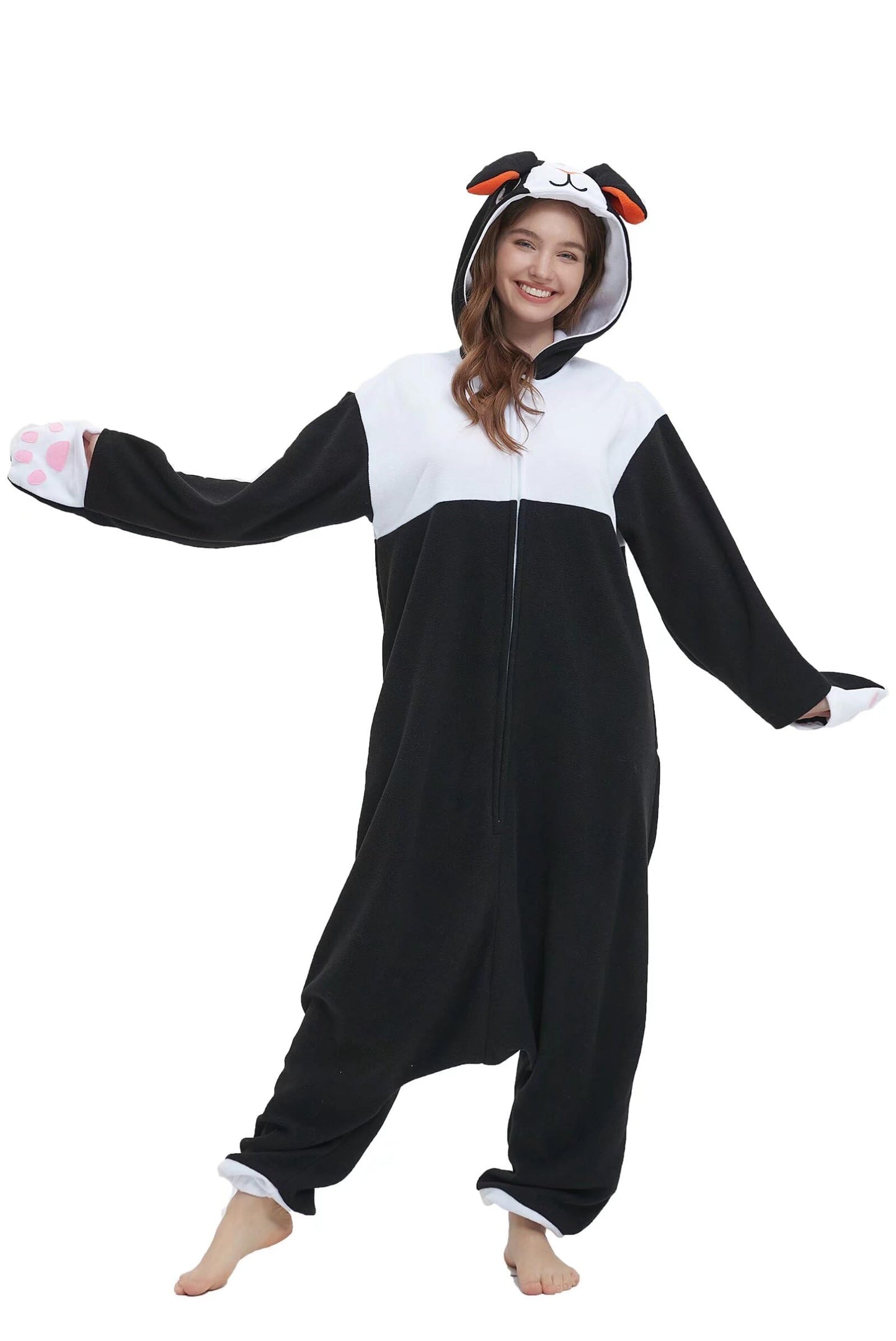 DarkCom Unisex Adult Cosplay Dutch Rabbit Onesie Halloween Costume Christmas Pajamas for Women Men Medium