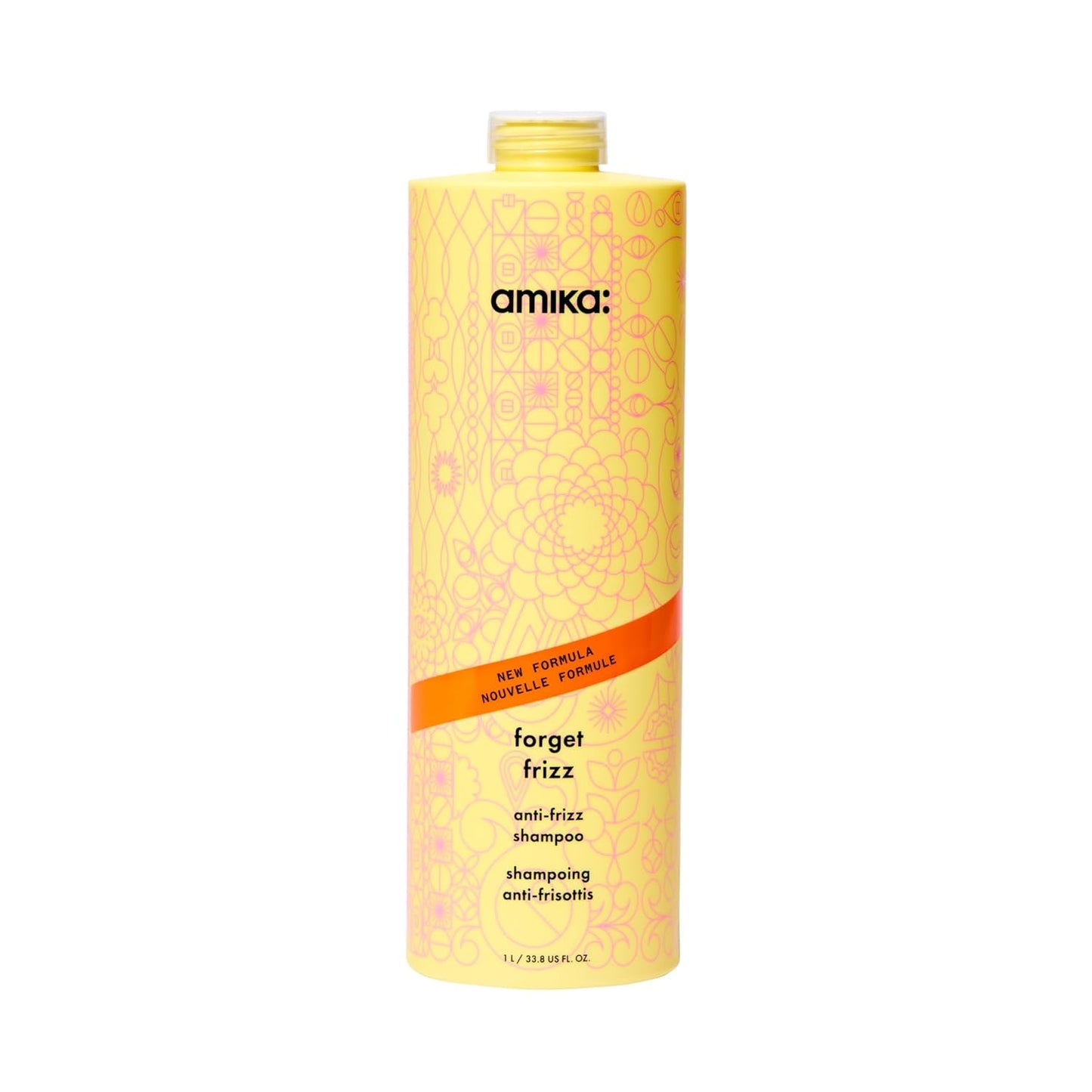 Amika Forget Frizz Anti-Frizz Shampoo - Smoothing Formula for Humidity Protection | 72-Hour Frizz Control