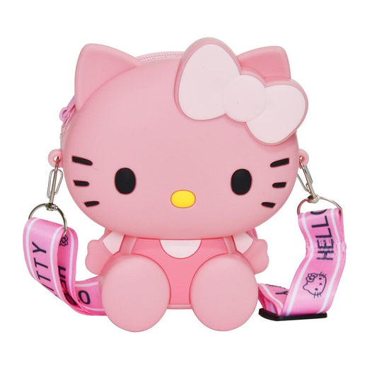 THOAML Kawaii Crossbody Handbag with Adjustable Shoulder Strap, Zipper Cute Mini Anime Coin Wallet Purse Shoulder Bag Coin Pouch Accessories Money Bag for Birthday Gifts - Pink