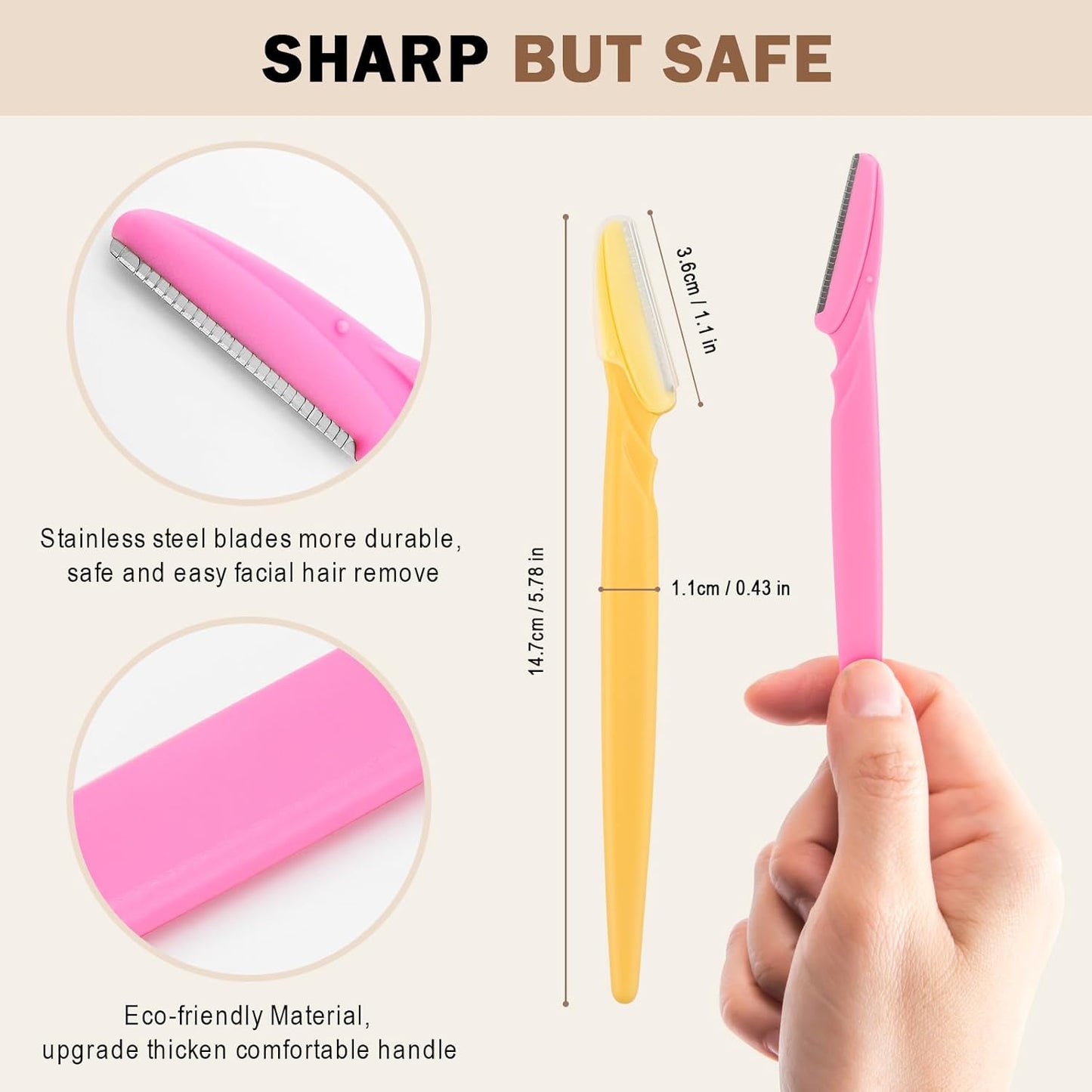 Skiennix 21-Piece Eyebrow Razor Set - Precision Dermaplaning Tool for Men & Women | 3 Color Options