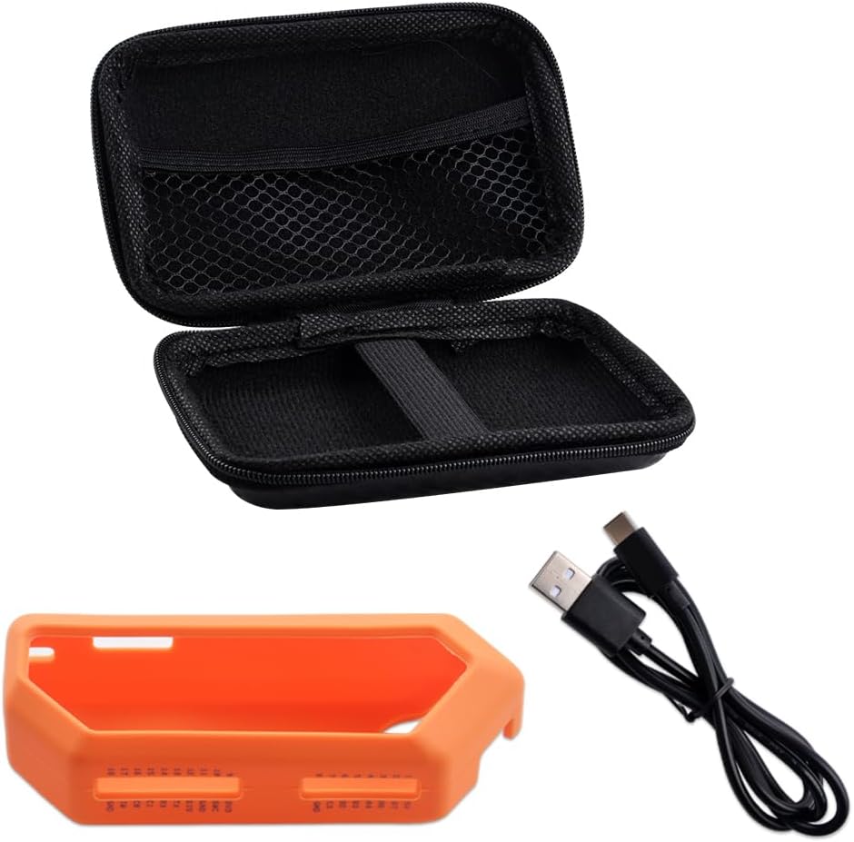 Hard Carrying Case for Flipper Zero, Flipper Zero Protective Silicone Case Cover, Mesh Pocket Fits USB Cable, Orange (Case Only)