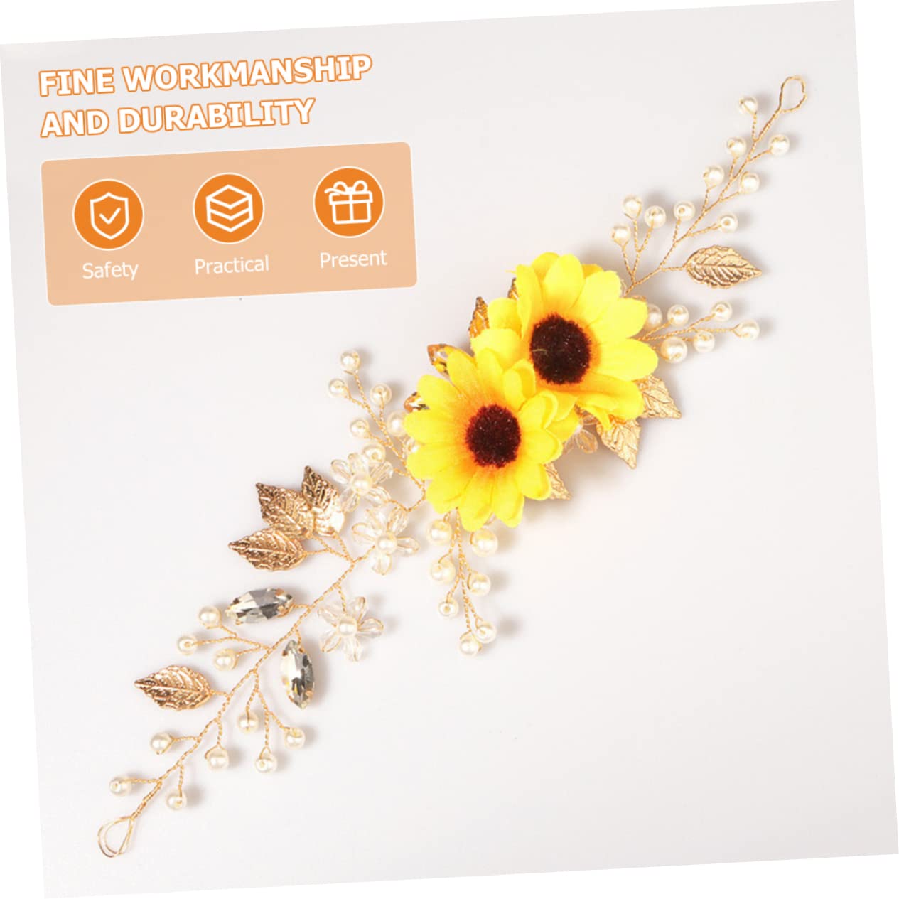 Beavorty 3pcs Sunflower Headbands - Holiday Hair Accessories and Headwear for Women, Delicate Floral Headpieces with Zircon Accents, Perfect for Weddings and Events