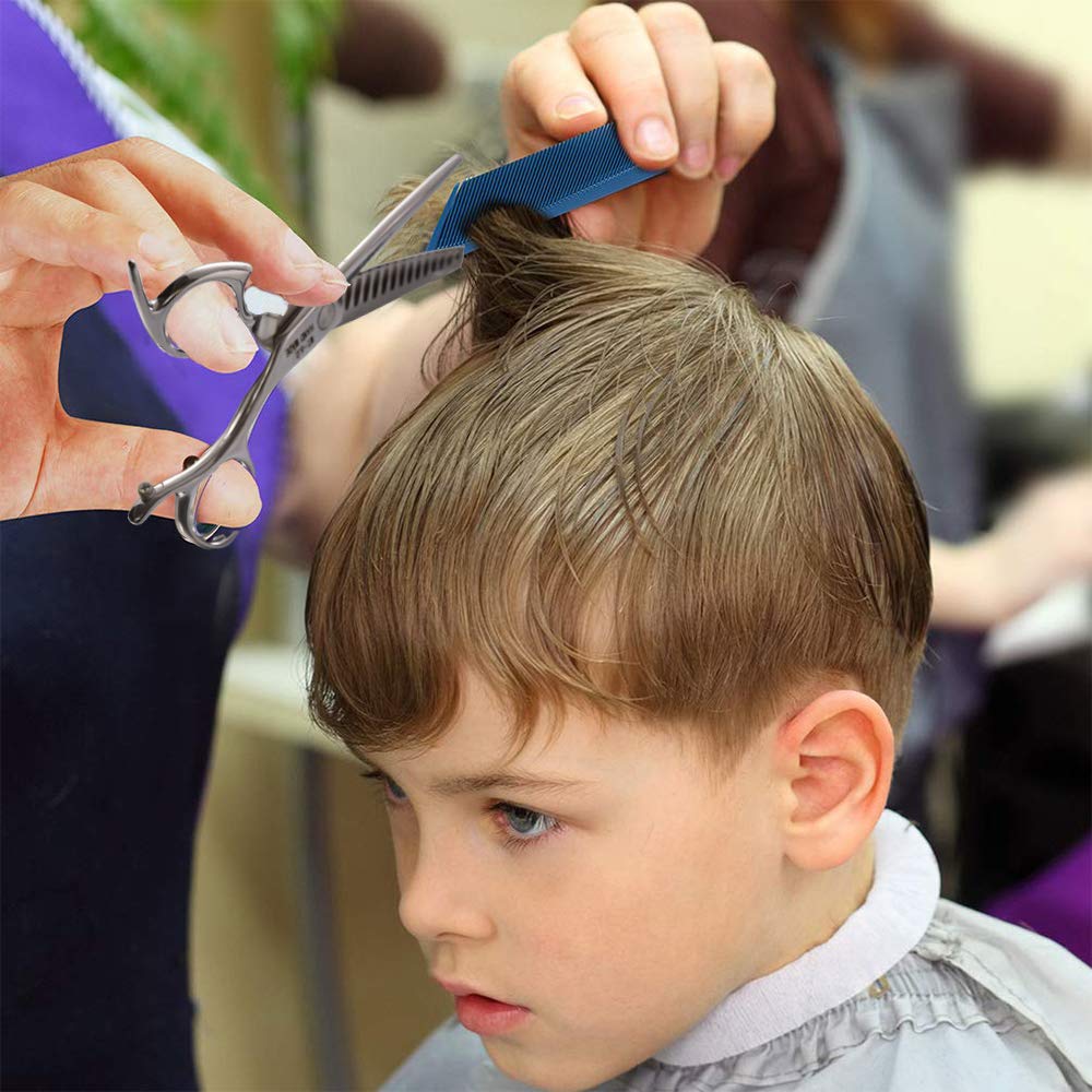 Moontay 6.0" Hair Cutting Shears with Large Finger Holes, Professional Barber Stylist Texturizing Shears, Salon Hair Cutting Scissors, 440C Japanese Stainless Steel, Silver
