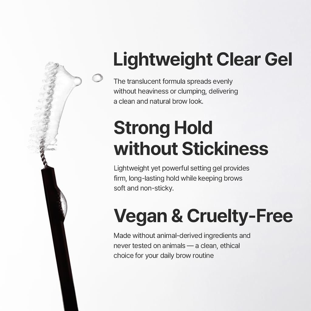 Espoir Eyebrow Gel - Clear Laminating Formula for Easy Shaping | Long-Lasting, Smudge-Free, Vegan, 0.1 fl oz