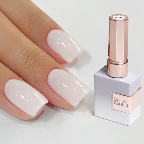 Double Rhythm Gel Nail Polish - Pure Sheer Soak Off Formula for DIY Manicure | Milky White 15ML