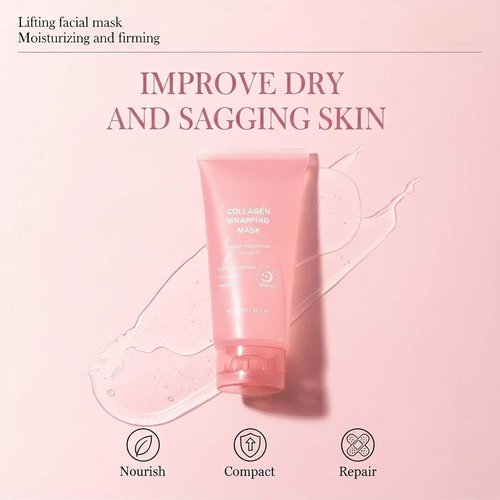Regine Switzerland Collagen Night Wrapping Mask - Hydrating & Firming Peel-Off Treatment - 75ml for All Skin Types