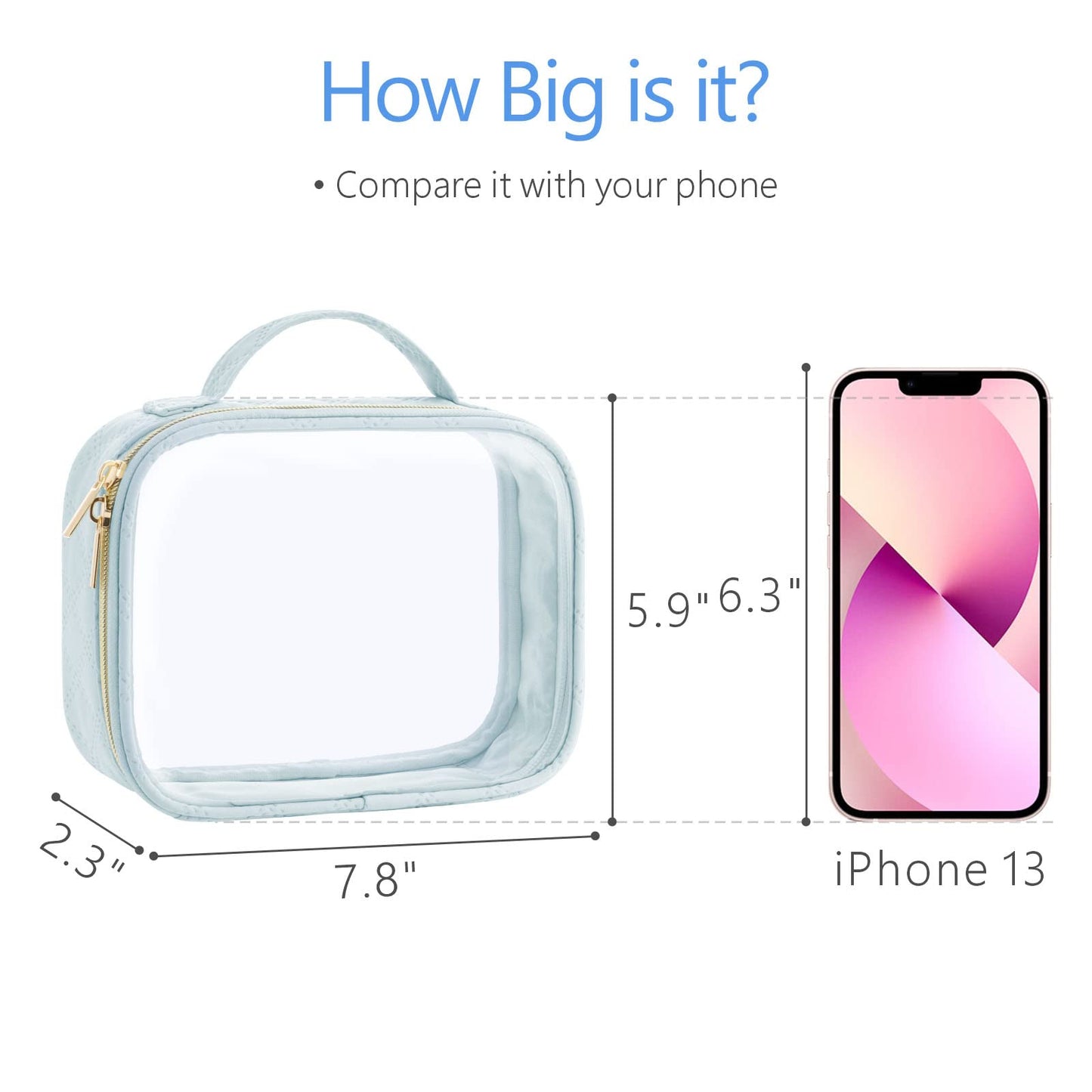 PACKISM TSA Approved Toiletry Bag, 3 Pack Clear Makeup Bags with Handle Large Opening, Clear Toiletry Bags Fit Carry-on Travel Essentials, Quart-sized Clear Travel Bags for Toiletries, Multicolor