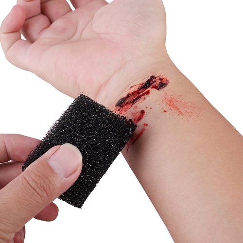 MEICOLY Halloween Coagulated Blood Gel - 30g Fake Blood with Black Stipple Sponge for SFX Makeup