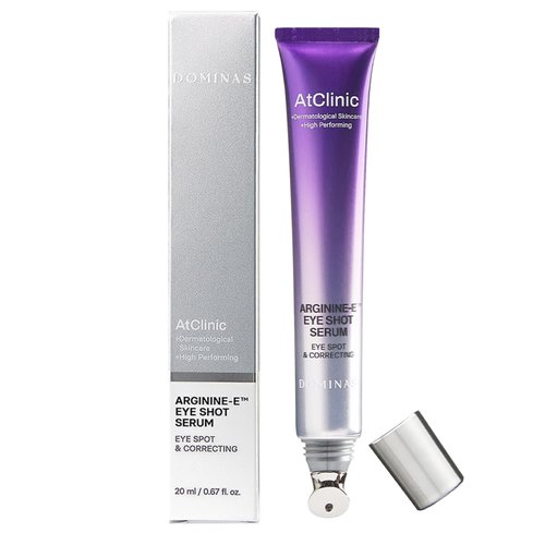 DOMINAS AtClinic Arginine-E Eye Shot Serum - Eye Bag & Puffiness Reducer with Caffeine, Niacinamide, Cooling Guasha Tip, Dark Circles & Firming, Anti-Aging, Korean Skincare, 0.67 fl oz
