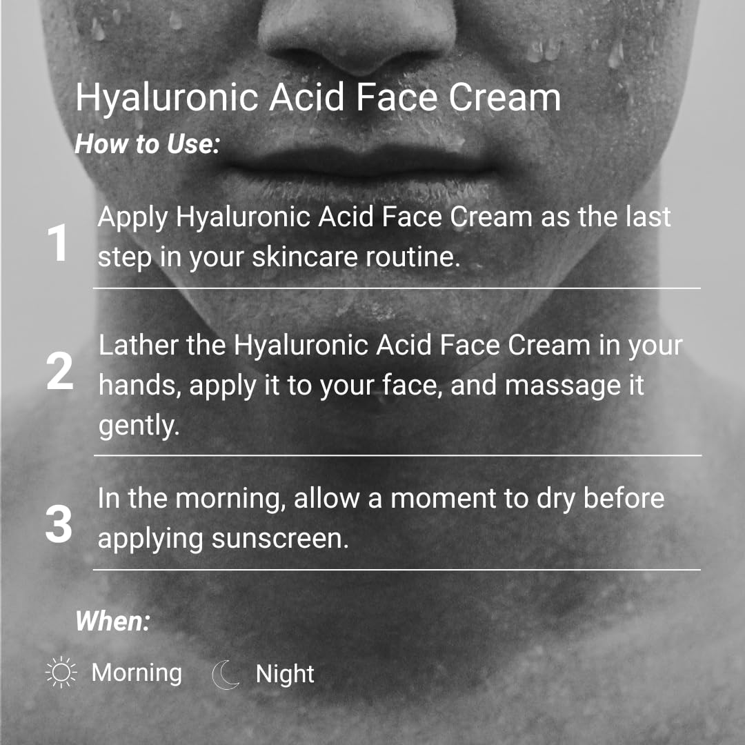 THAROS Men's Hyaluronic Acid Face Cream - Hydrating & Calming Moisture Guard | 1.7 fl. oz, Vegan for Normal & Dry Skin