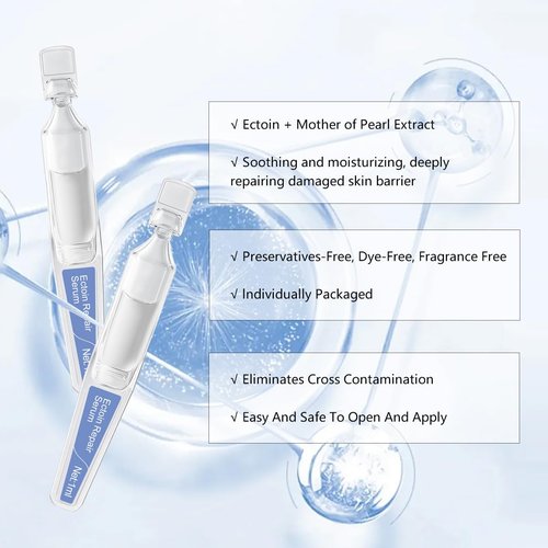 Ectoin Hydrating Repair Facial Serum Ampoule - Deep Moisture & Anti-Aging Formula | 30 Single-Use Ampoules