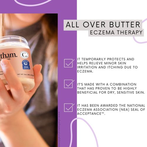 Chatham Natural Skin Care Eczema Relief Cream - Moisturizing All Over Butter for Dry, Itchy Skin | 3oz