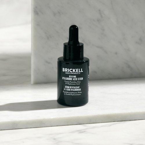 Brickell Men's Anti-Aging Hyaluronic Acid Serum - Revitalizing Day Serum for Firmness & Collagen | 1 oz, Scented