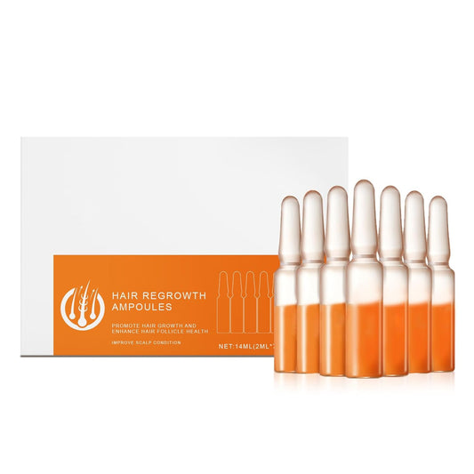 Skiennix Hair Growth Ampoules - Plant-Based Turmeric Scalp Treatment for Thicker Hair | 7pcs Fragrance-Free Serum