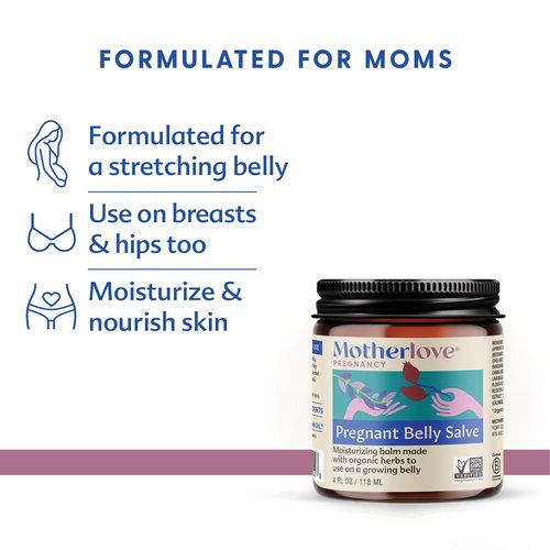 Motherlove Pregnant Belly Salve - Moisturizing Balm for Growing Bellies | Non-GMO & Organic Herbs (4 oz)