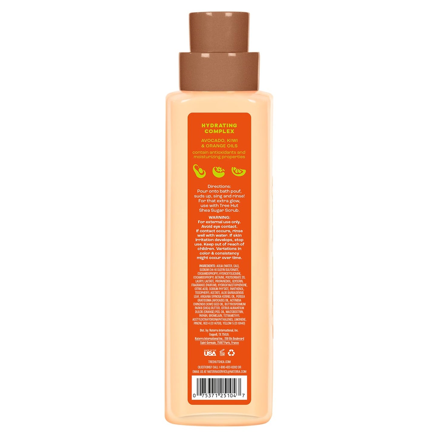 Tree Hut Tangerine Foaming Gel Body Wash - Hydrating Shower Gel for Smooth, Radiant Skin | 18 fl oz