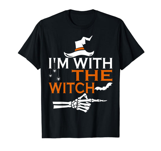 I'm With The Witch Halloween Couple for Men Funny T-Shirt