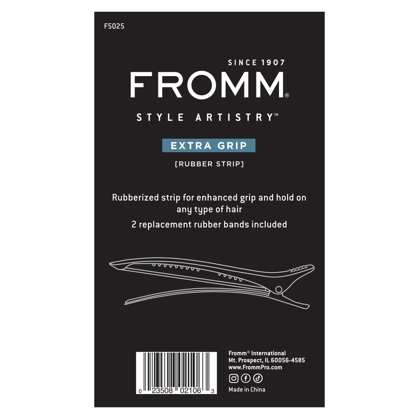 Fromm F5025 Extra Grip Rubberized Clip (Pack of 4)