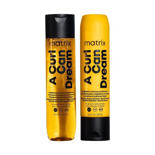 MATRIX A Curl Can Dream Shampoo & Conditioner Set - Weightless Moisture for Wavy Hair | Frizz Control with Manuka Honey & Rose Water