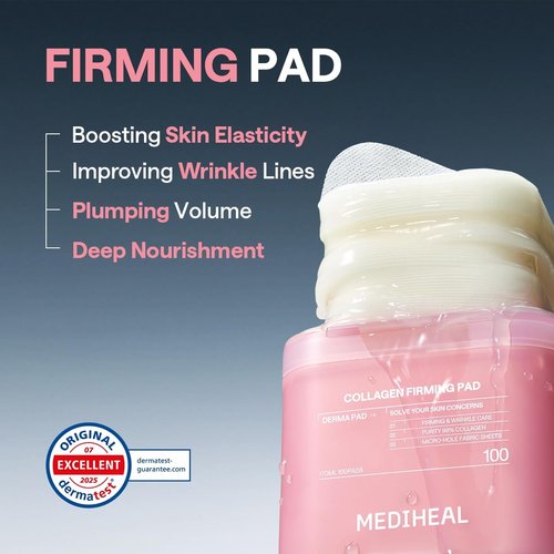 Mediheal Toner Pads 100 Count - Skin Firming Pads with Retinol & Peptides - Boost Elasticity & Youthful Glow
