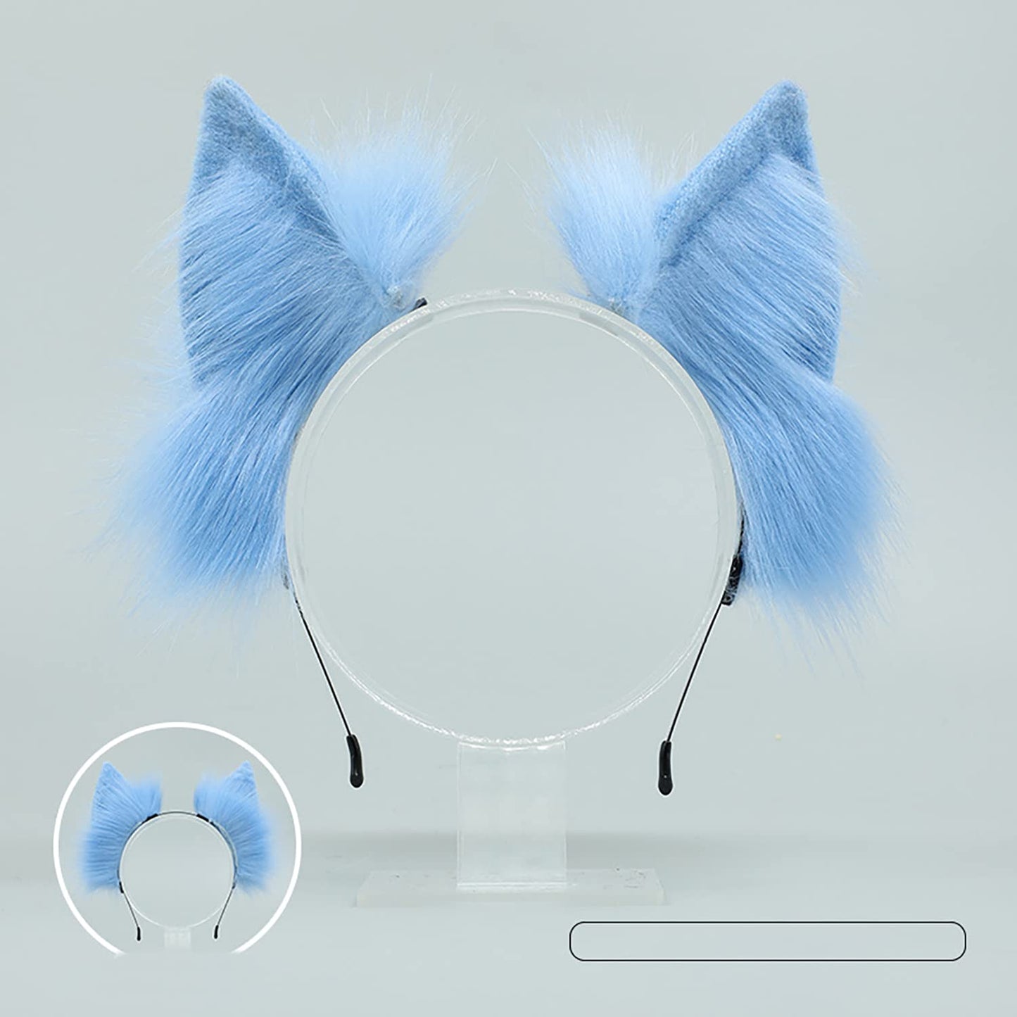 Faylay Wolf/Fox/Cat Ear Cosplay Headwear Girl Accessories Handmade Hairband Furry Ear Faux Fur Headband (04-7 Blue)